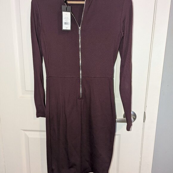 DYNAMITE ASYMMETRICAL MOCK NECK L/S DRESS BNWT! XS - Picture 6 of 7